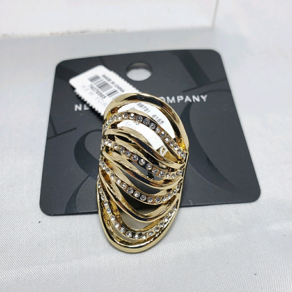 NY & co gold rhinestone bling ring